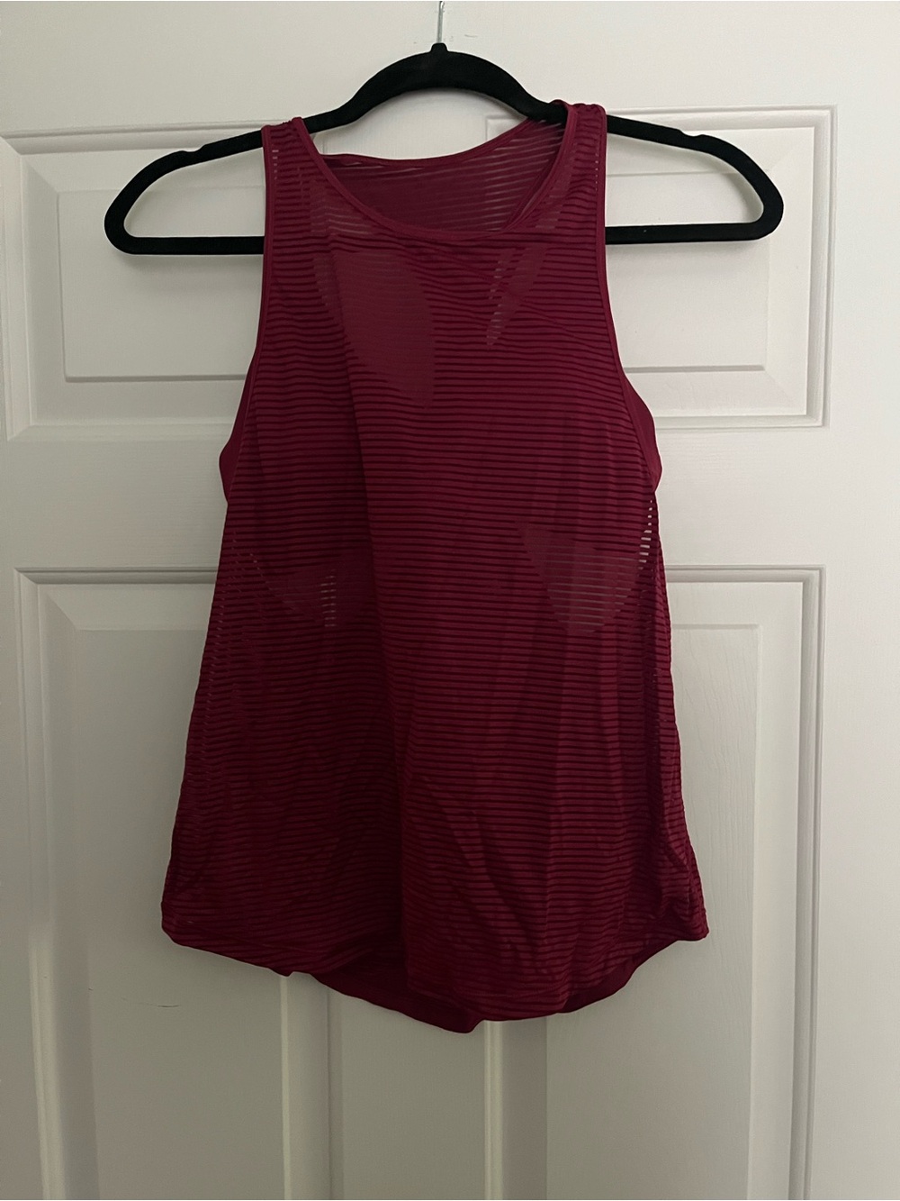 lululemon athletica Burgundy Striped Performance Tank